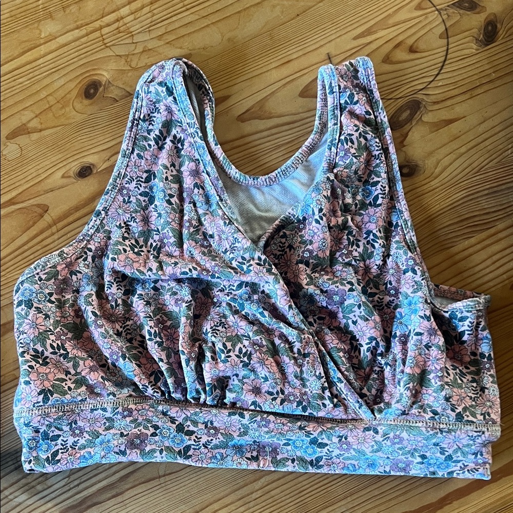 Kindred Bravely Floral Sports Bra - Pink and Blue